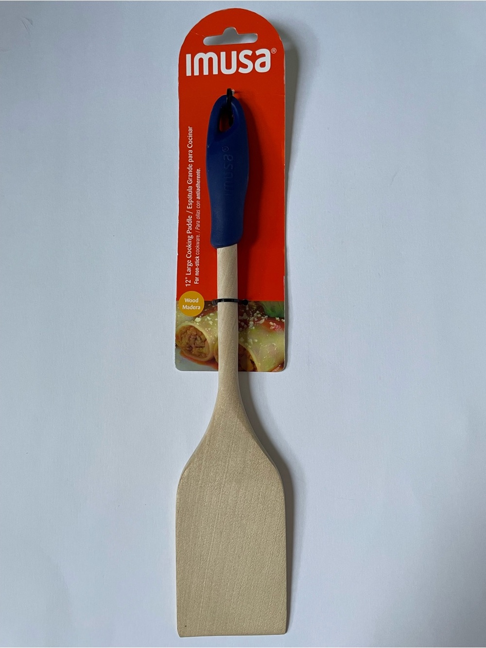 NWT IMUSA Blue Wooden Handle Cooking Paddle